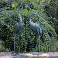 Custom outdoor bronze birds crane water fountain sculpture for garden